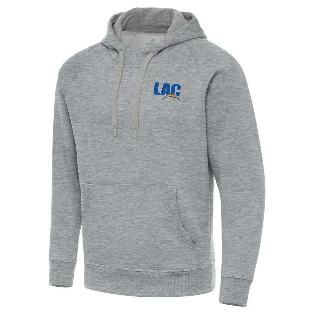 Men's Los Angeles Chargers Antigua Victory Pullover Hoodie - Heather Gray Hoodies