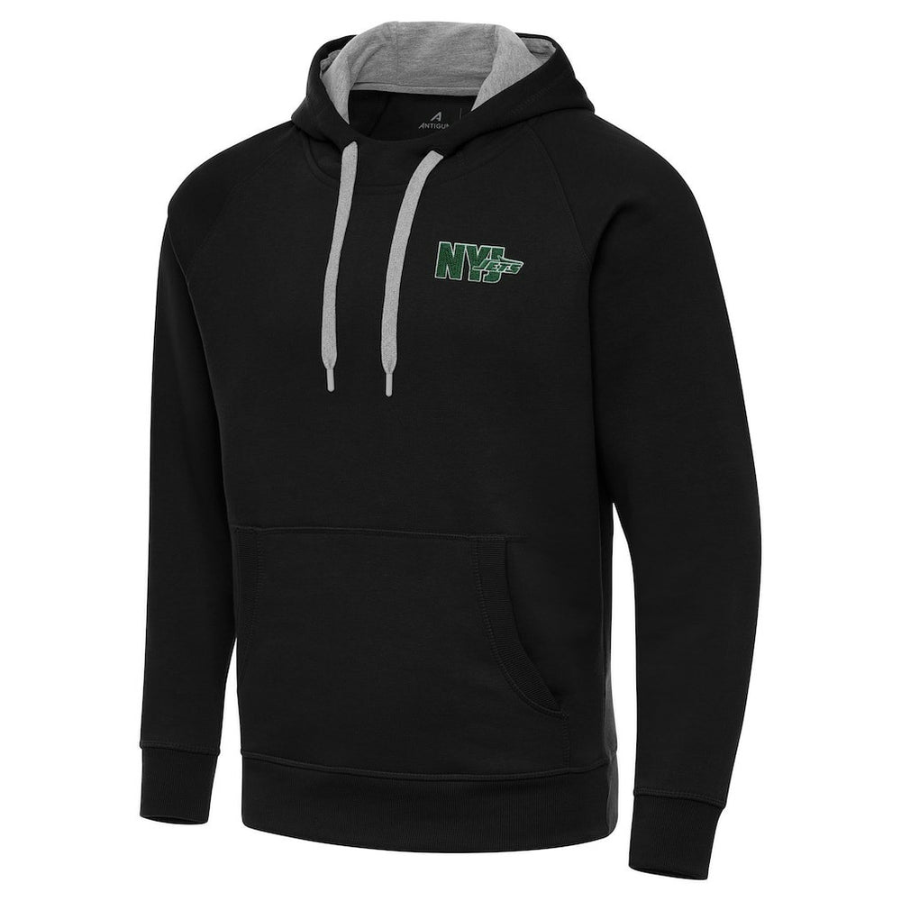Men's New York Jets Antigua Victory Pullover Hoodie - Black Hoodies