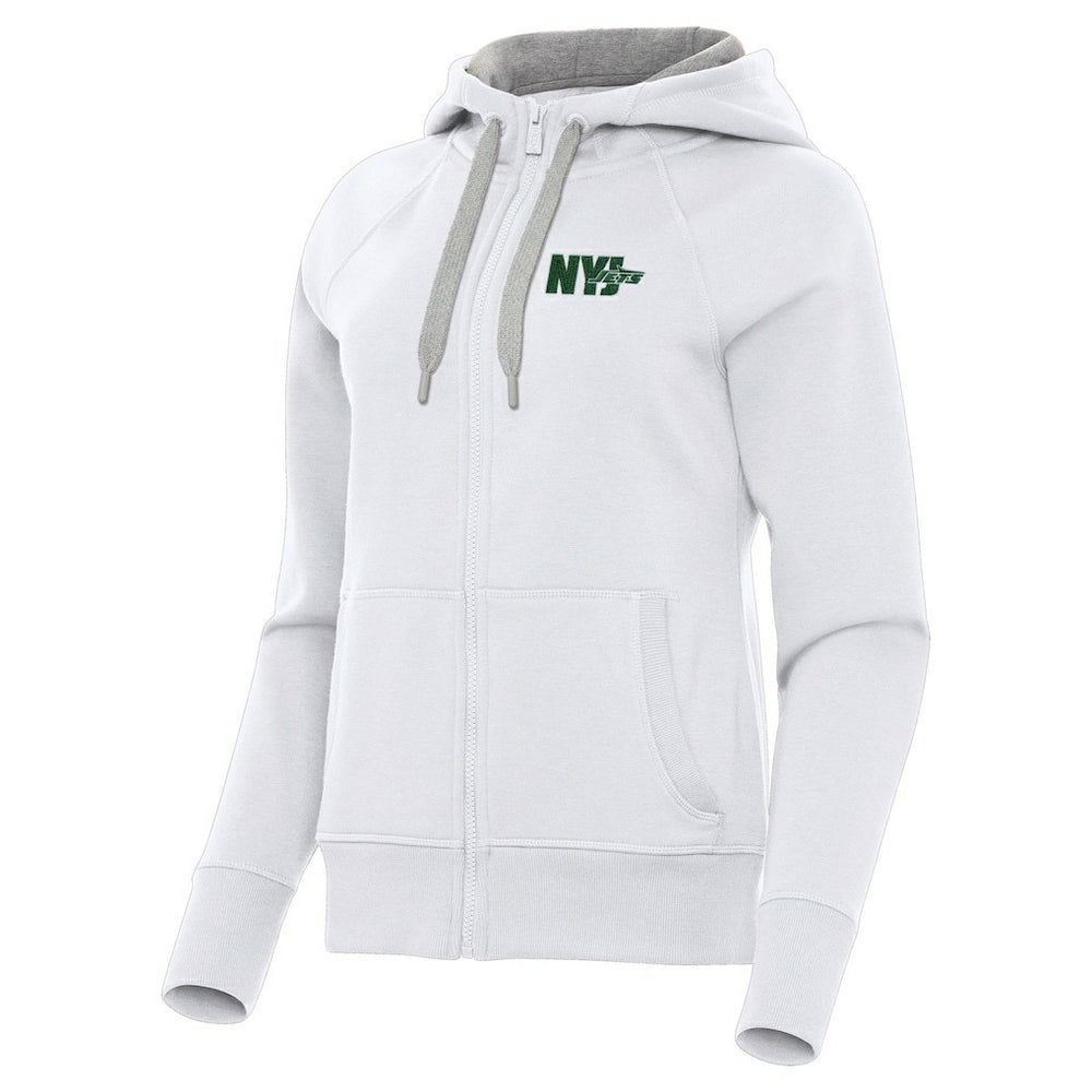 New York Jets Antigua Women's Victory Full-Zip Hoodie - White Hoodies