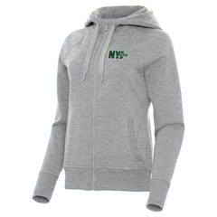 New York Jets Antigua Women's Victory Full-Zip Hoodie - Heather Gray Hoodies