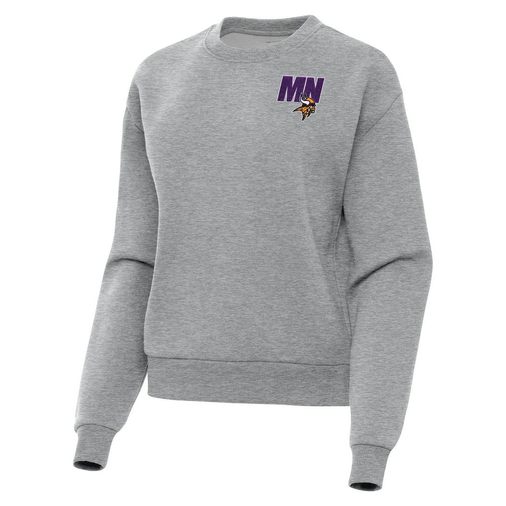 Minnesota Vikings Antigua Women's Victory Pullover Sweatshirt - Heather Gray Pullover