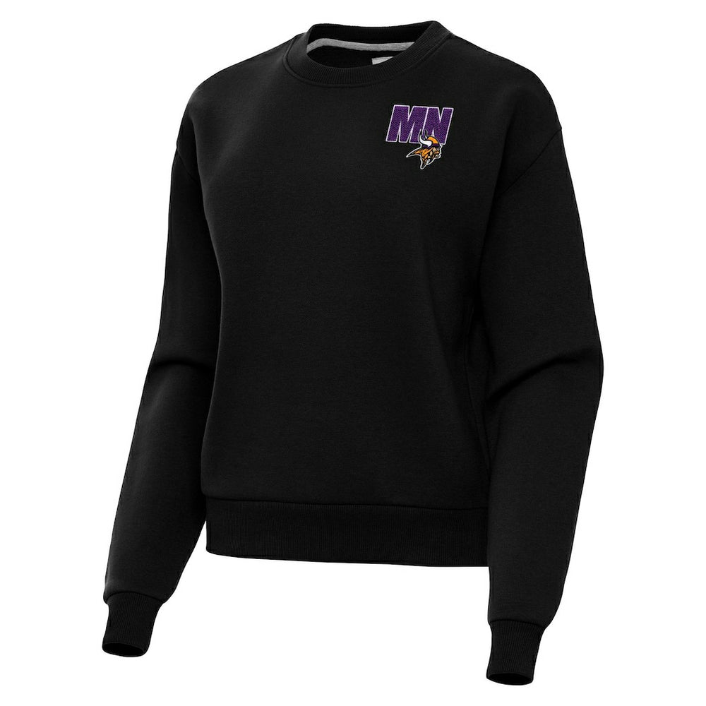 Minnesota Vikings Antigua Women's Victory Pullover Sweatshirt - Black Pullover