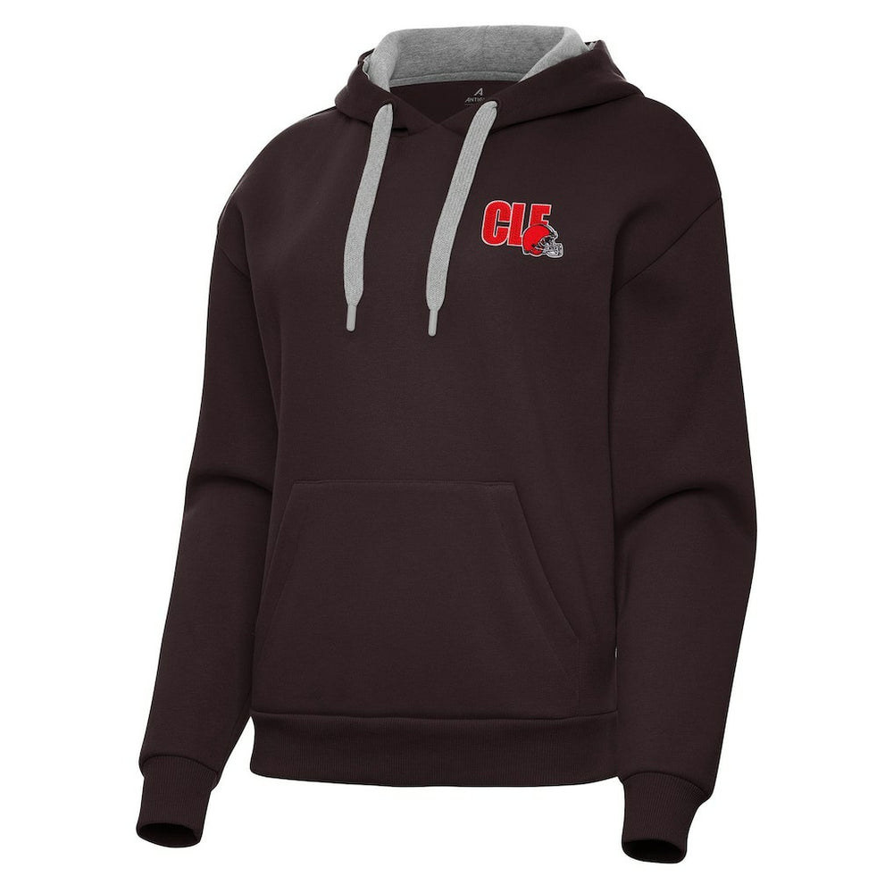 Cleveland Browns Antigua Women's Victory Pullover Hoodie - Brown Hoodies