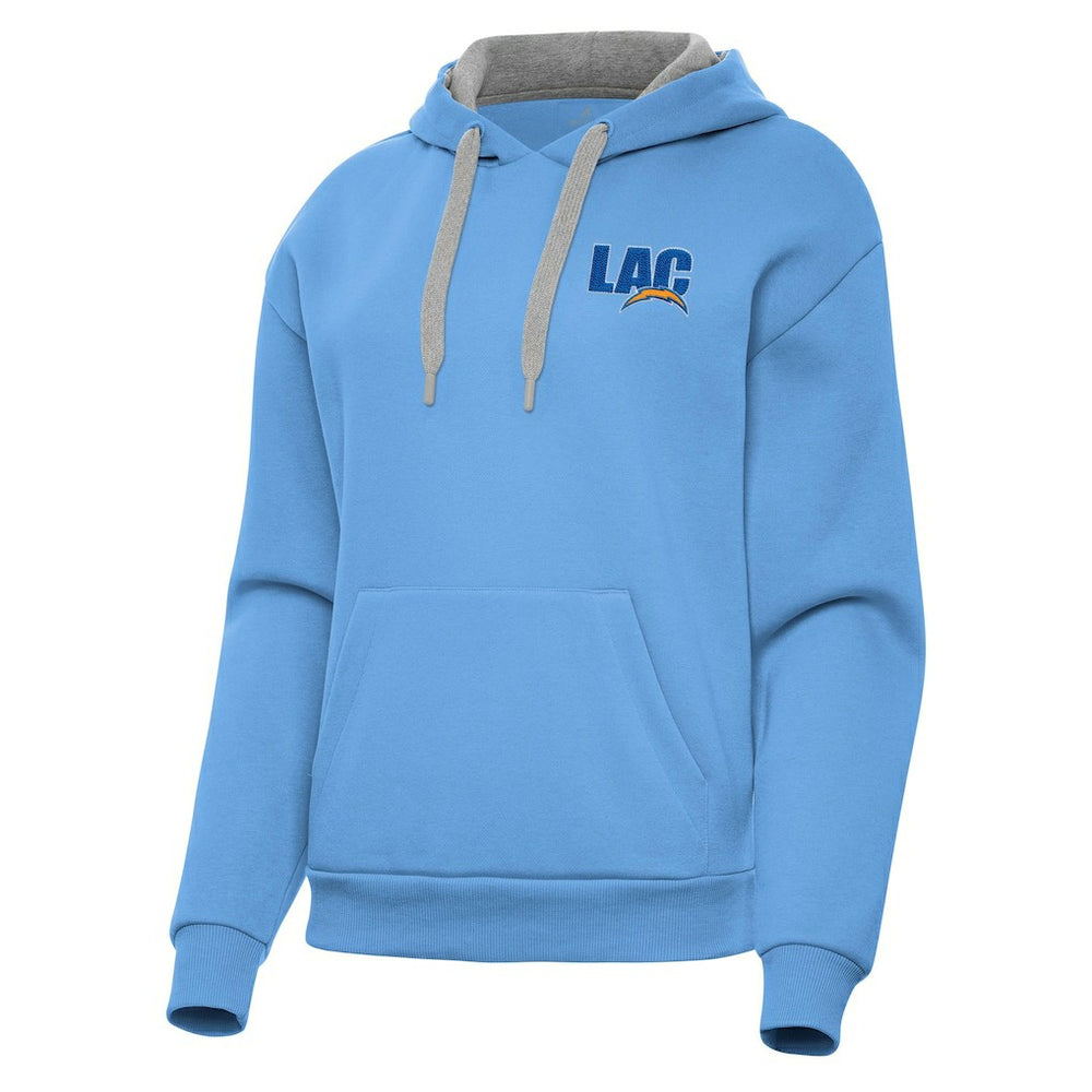 Los Angeles Chargers Antigua Women's Victory Pullover Hoodie - Powder Blue Hoodies