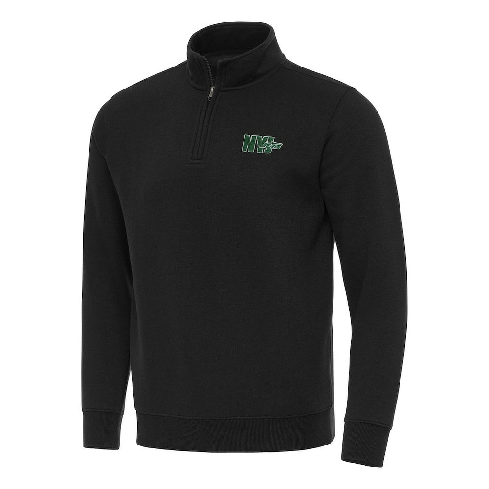 New York Jets Antigua Men's Victory Quarter-Zip Sweatshirt - Black Sweatshirts
