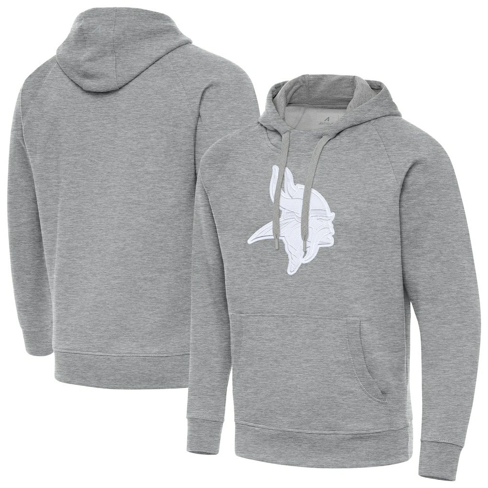 Minnesota Vikings Antigua Victory Pullover Hoodie - Heather Gray Hoodies