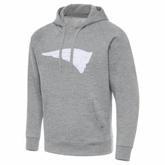 New England Patriots Antigua Victory Pullover Hoodie - Heather Gray Hoodies