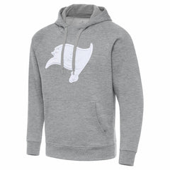 Tampa Bay Buccaneers Antigua Victory Pullover Hoodie - Heather Gray Hoodies