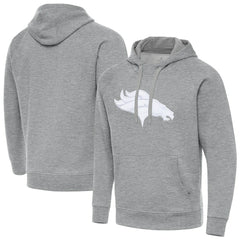 Denver Broncos Antigua Victory Pullover Hoodie - Heather Gray Hoodies