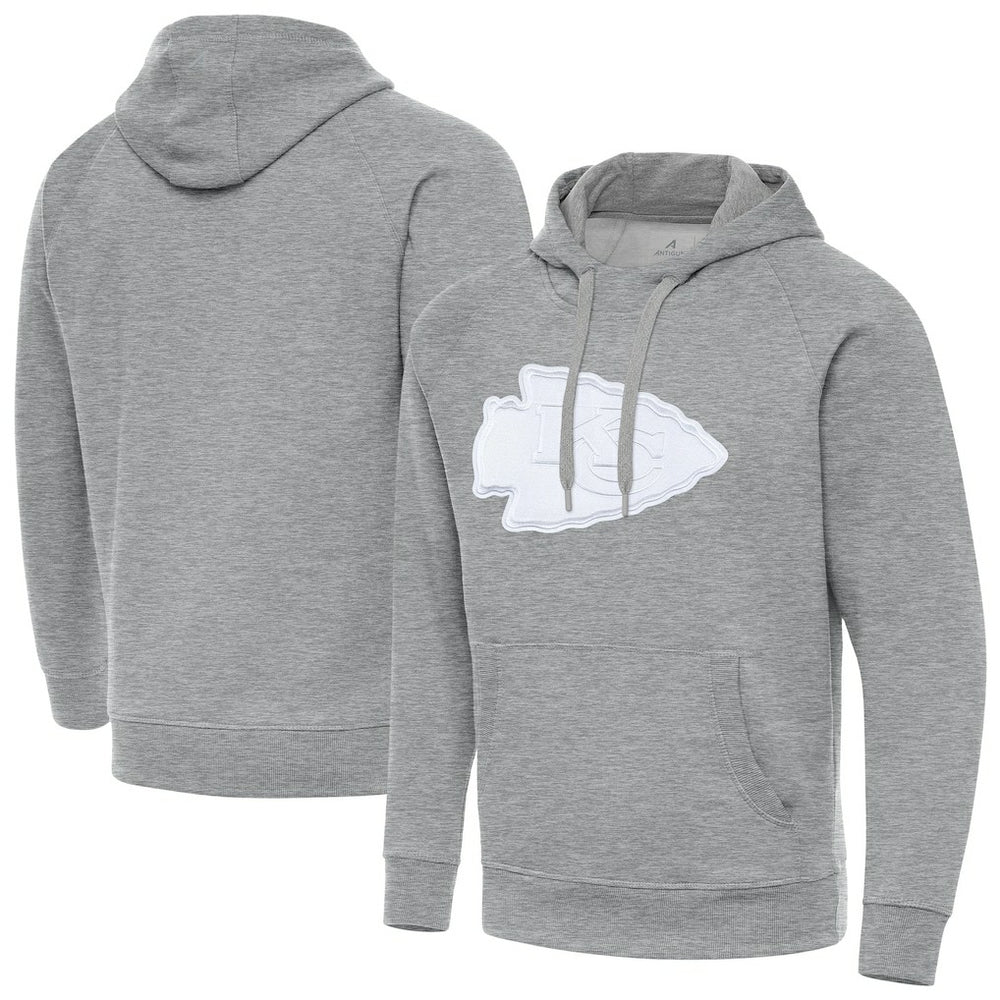 Kansas City Chiefs Antigua Victory Pullover Hoodie - Heather Gray Hoodies