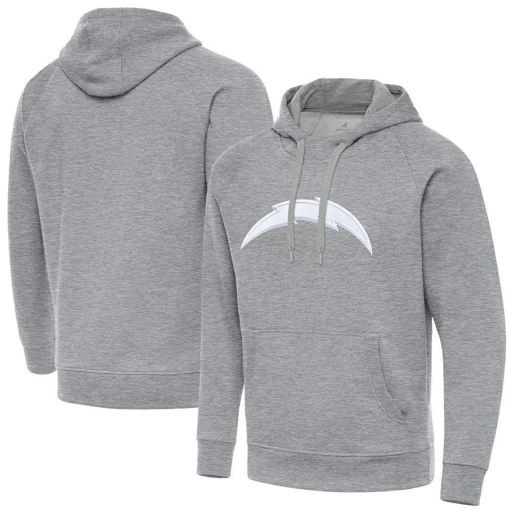 Los Angeles Chargers Antigua Victory Pullover Hoodie - Heather Gray Hoodies