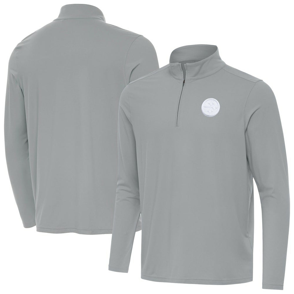 Pittsburgh Steelers Men's Antigua Intent Quarter-Zip Jacket - Gray Jackets