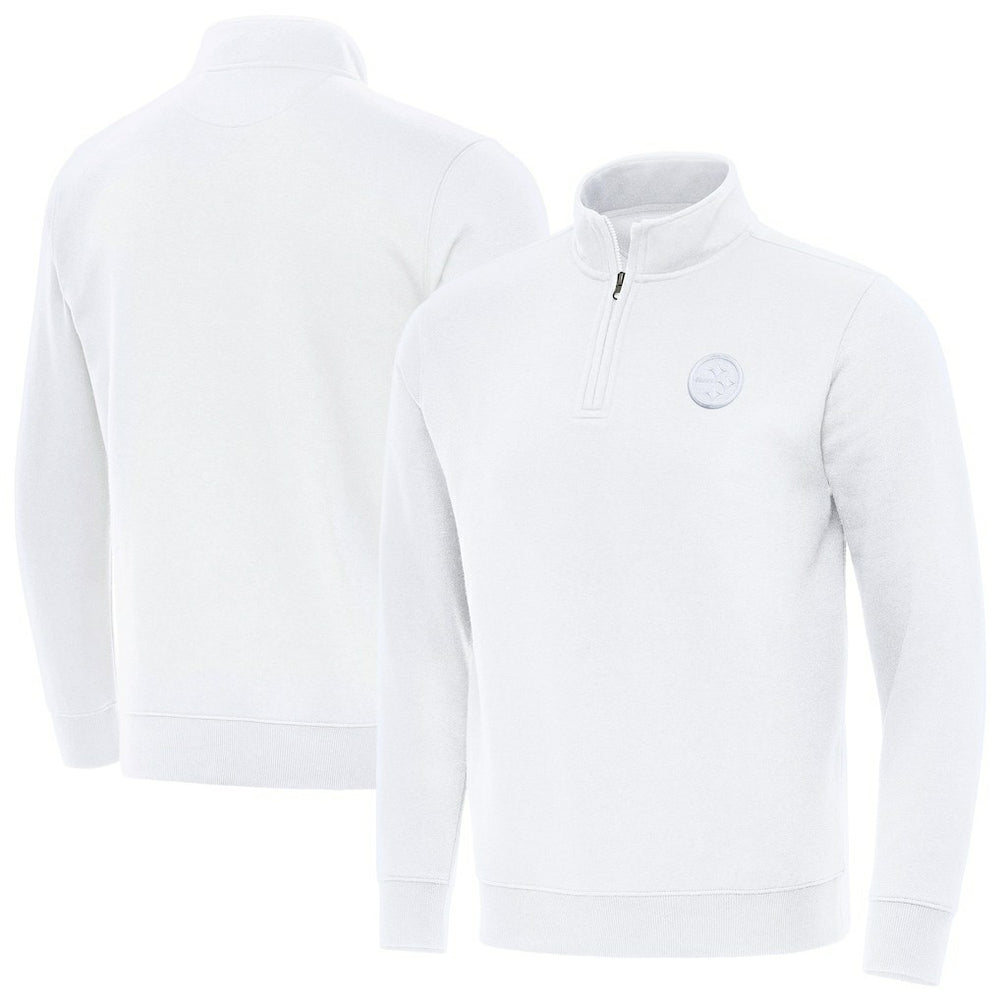 Pittsburgh Steelers Antigua Victory Quarter-Zip Top - White Tops