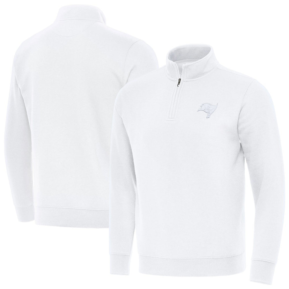 Tampa Bay Buccaneers Antigua Victory Quarter-Zip Top - White Tops