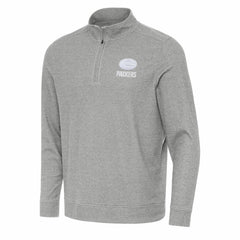 Green Bay Packers Antigua Subtle Quarter-Zip Top - Heather Gray Tops