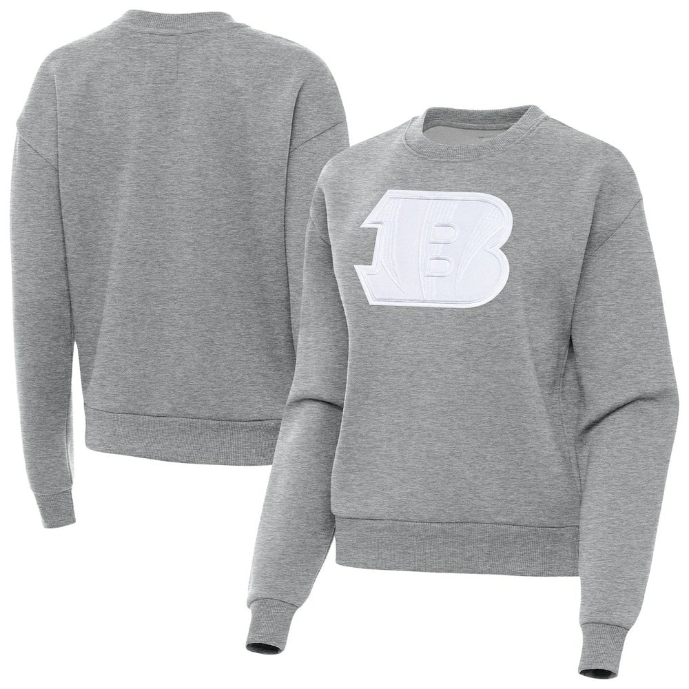 Cincinnati Bengals Antigua Women's Victory Pullover Sweatshirt - Heather Gray Pullover