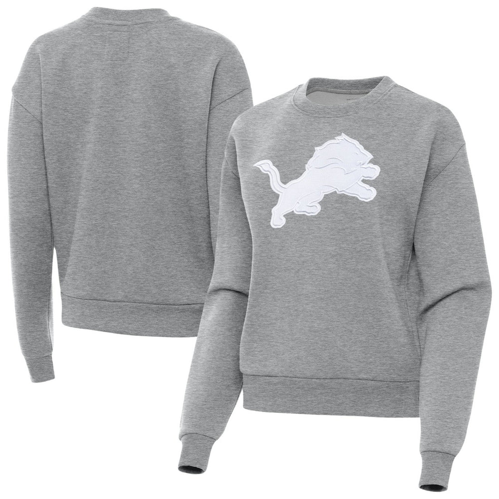 Detroit Lions Antigua Women's Victory Pullover Sweatshirt - Heather Gray Pullover
