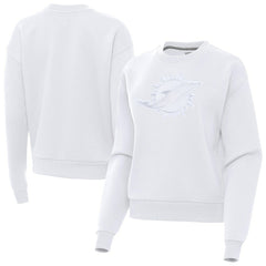Miami Dolphins Antigua Women's Victory Pullover Sweatshirt - White Pullover