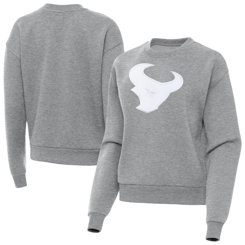Houston Texans Antigua Women's Victory Pullover Sweatshirt - Heather Gray Pullover