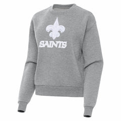 New Orleans Saints Antigua Women's Victory Pullover Sweatshirt - Heather Gray Pullover