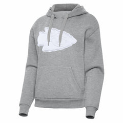 Kansas City Chiefs Antigua Women's Victory Pullover Hoodie - Heather Gray Hoodies