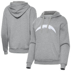 Los Angeles Chargers Antigua Women's Victory Pullover Hoodie - Heather Gray Hoodies
