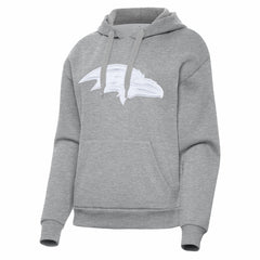 Baltimore Ravens Antigua Women's Victory Pullover Hoodie - Heather Gray Hoodies