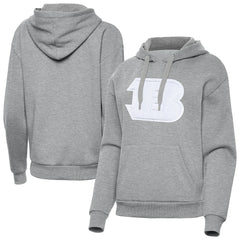 Cincinnati Bengals Antigua Women's Victory Pullover Hoodie - Heather Gray Hoodies