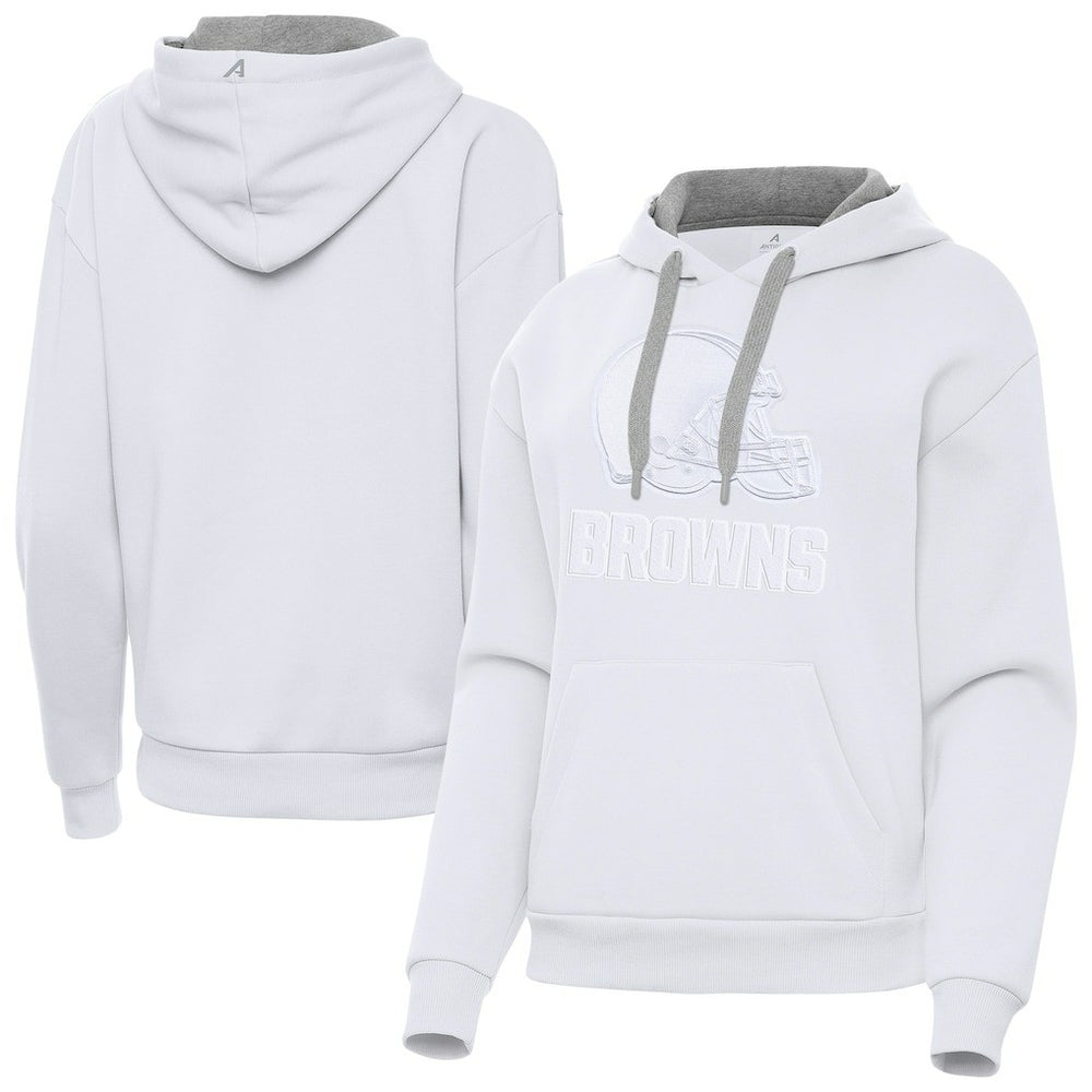 Cleveland Browns Antigua Women's Victory Pullover Hoodie - White Hoodies