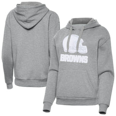 Cleveland Browns Antigua Women's Victory Pullover Hoodie - Heather Gray Hoodies
