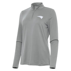 New England Patriots Antigua Women's Reprocess Quarter-Zip Top - Gray Tops