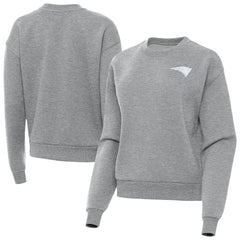 New England Patriots Antigua Women's Victory Crew Pullover Sweatshirt - Heather Gray Pullover