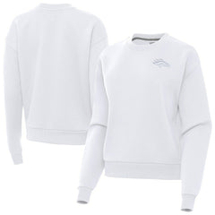 Denver Broncos Antigua Women's Victory Crew Pullover Sweatshirt - White Pullover