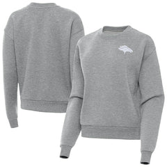 Denver Broncos Antigua Women's Victory Crew Pullover Sweatshirt - Heather Gray Pullover