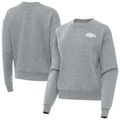 Baltimore Ravens Antigua Women's Victory Crew Pullover Sweatshirt - Heather Gray Pullover