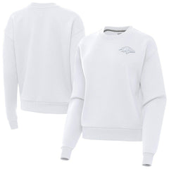 Baltimore Ravens Antigua Women's Victory Crew Pullover Sweatshirt - White Pullover