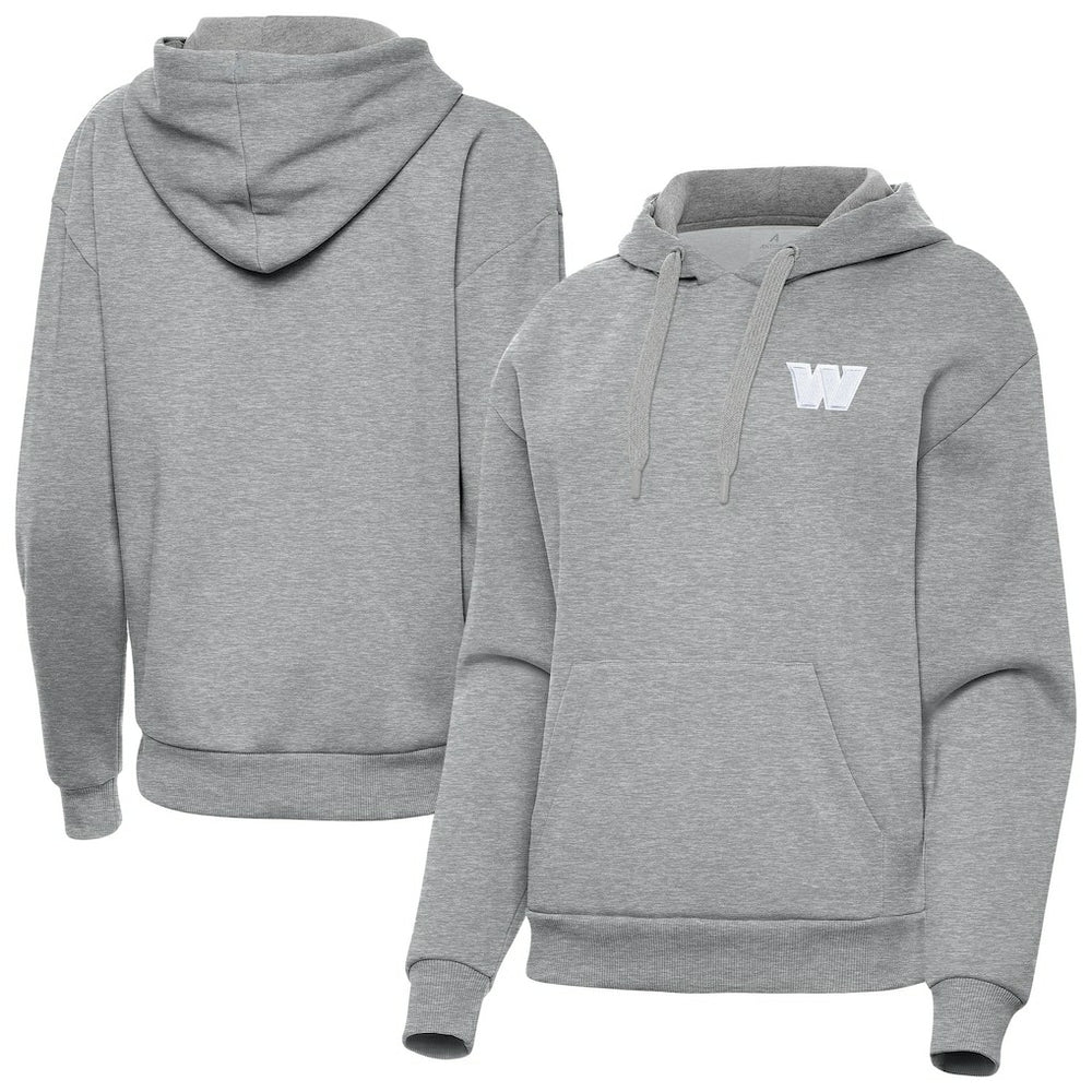 Washington Commanders Antigua Women's Victory Pullover Hoodie - Heather Gray Hoodies