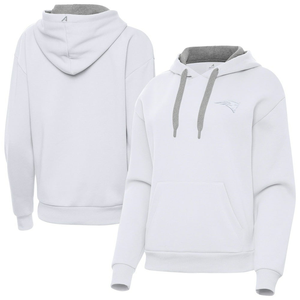 New England Patriots Antigua Women's Victory Pullover Hoodie - White Hoodies
