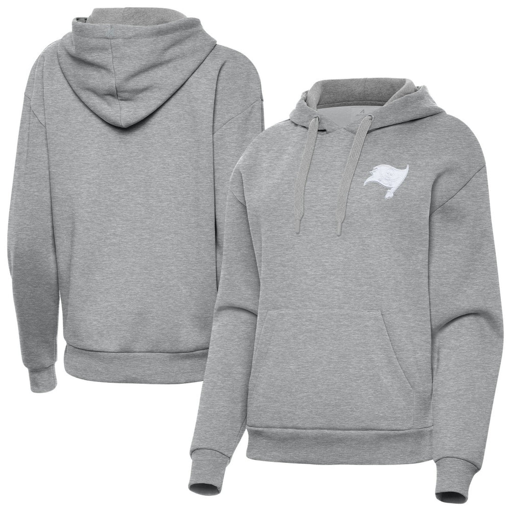 Tampa Bay Buccaneers Antigua Women's Victory Pullover Hoodie - Heather Gray Hoodies