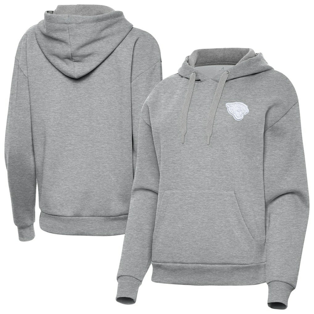 Jacksonville Jaguars Antigua Women's Victory Pullover Hoodie - Heather Gray Hoodies