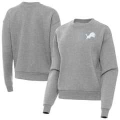 Detroit Lions Antigua Women's Victory Crew Pullover Sweatshirt - Heather Gray Pullover
