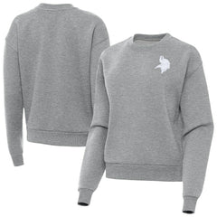 Minnesota Vikings Antigua Women's Victory Crew Pullover Sweatshirt - Heather Gray Pullover