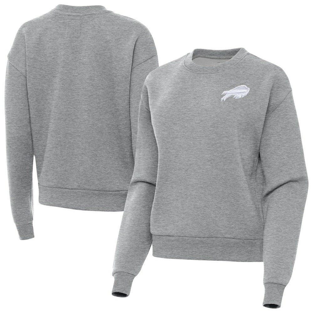 Buffalo Bills Antigua Women's Victory Crew Pullover Sweatshirt - Heather Gray Pullover