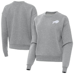 Buffalo Bills Antigua Women's Victory Crew Pullover Sweatshirt - Heather Gray Pullover