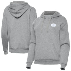 San Francisco 49ers Antigua Women's Victory Pullover Hoodie - Heather Gray Hoodies