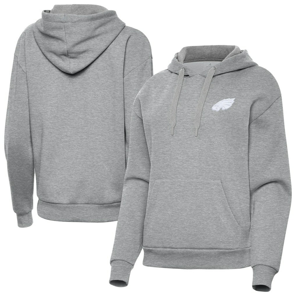 Philadelphia Eagles Antigua Women's Victory Pullover Hoodie - Heather Gray Hoodies