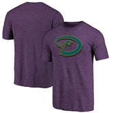 Arizona Diamondbacks Purple Cooperstown Official Logo Tri-Blend T-Shirt T-shirts