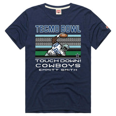 Emmitt Smith Dallas Cowboys Homage Unisex Tecmo Bowl Retired Player Graphic Tri-Blend T-Shirt - Navy T-shirts