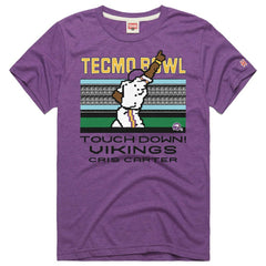 Cris Carter Minnesota Vikings Homage Unisex Tecmo Bowl Retired Player Graphic Tri-Blend T-Shirt - Purple T-shirts