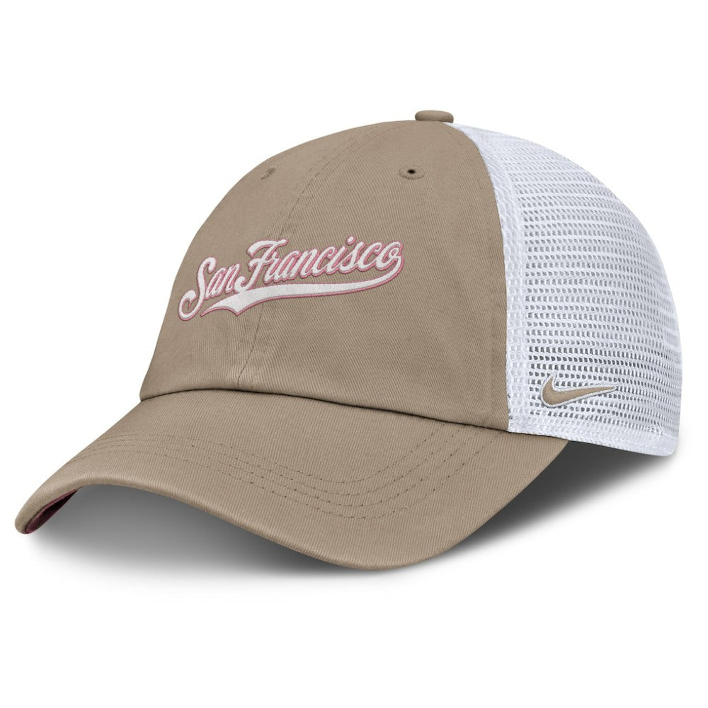 San Francisco Giants Nike Unisex Mother's Day Club Trucker Adjustable Hat - Khaki/White Hats